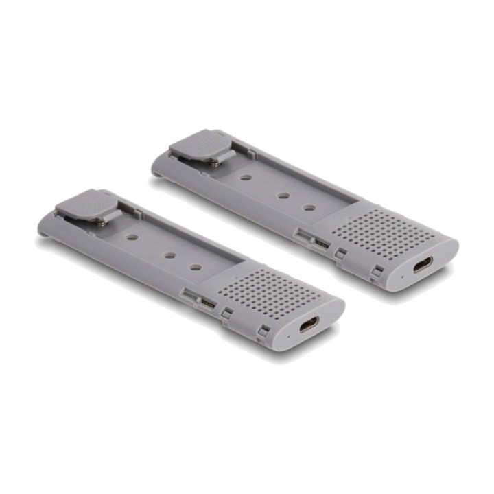 DELOCK Caja externa doble para 2 SSD M.2 NVMe y SATA USB-C