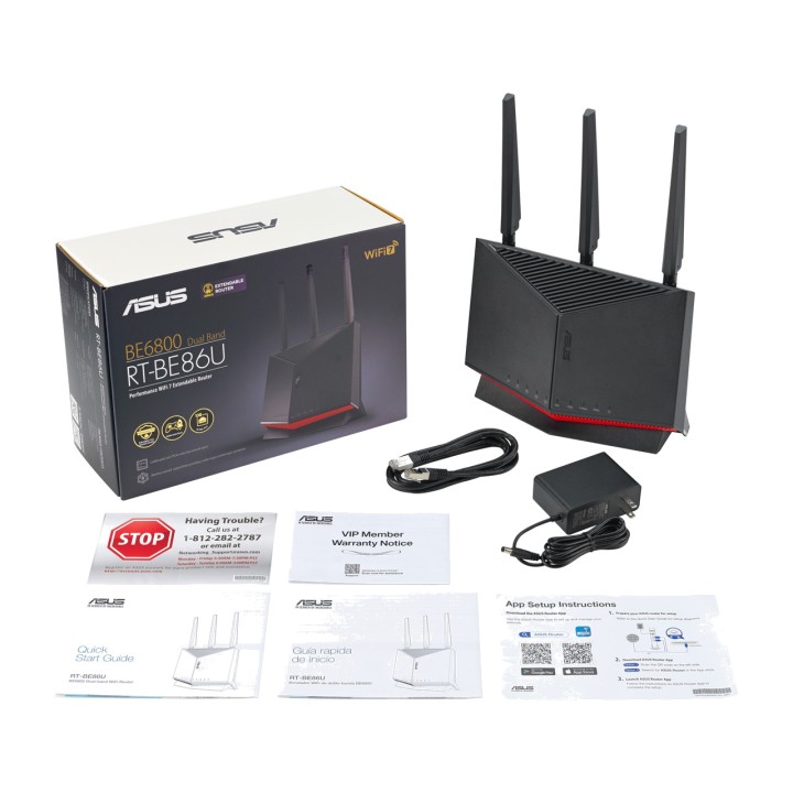 ASUS Dual-band WiFi 7 router RT-BE86U BE6800 10GBE 100068300
