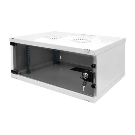 unmontierter wand-rackschrank mit glastür soho 19" 4u 540x400mm