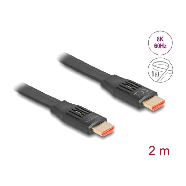 DELOCK Cable HDMI plano de alta velocidad 48GBPS 8K 60HZ