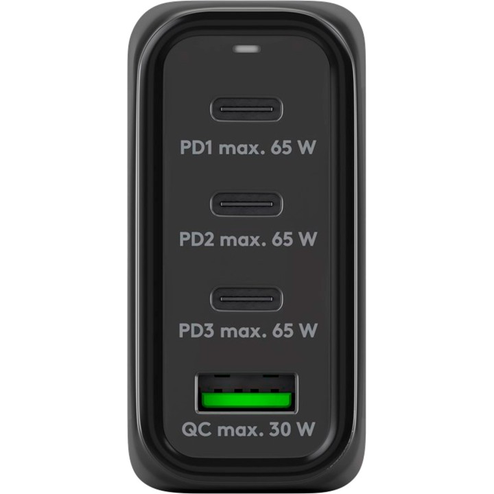 GOOBAY Chargeur mural rapide à 4 ports USB-C/USB-A PD GAN