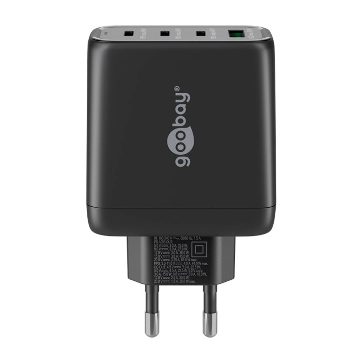GOOBAY Caricatore da parete rapido a 4 porte USB-C/USB-A PD