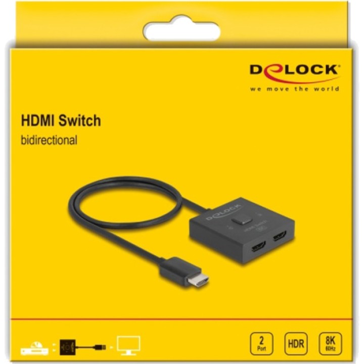DELOCK Commutatore bidirezionale da 2 a 1 HDMI 8K 18901
