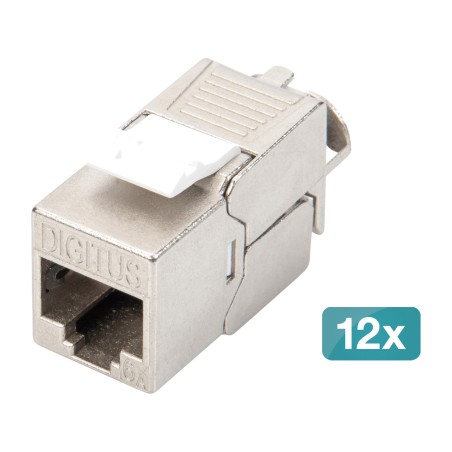 geschirmtes keystone-modul zur werkzeuglosen montage cat6a rj45 12 uds