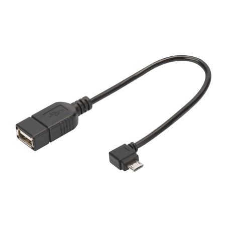 adaptador otg de micro usb acodado a puerto a 2.0 90° 0,15m