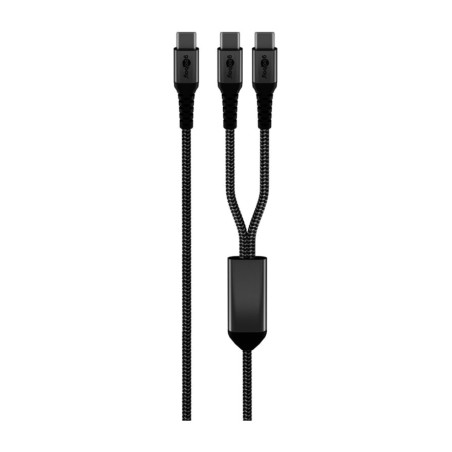 câble en y de charge et de données avec gaine textile usb-c 2.0 pd 60w 1,5m