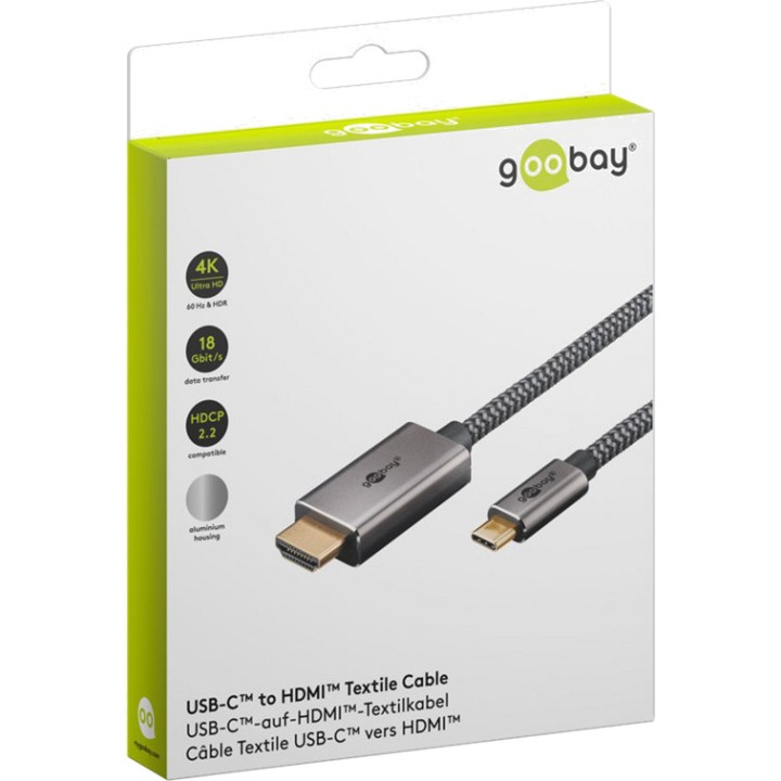 GOOBAY Braided USB-C to HDMI adapter cable 4K 60HZ