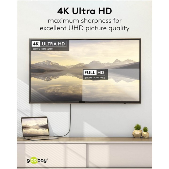 GOOBAY Cable adaptador USB-C a HDMI trenzado 4K 60HZ