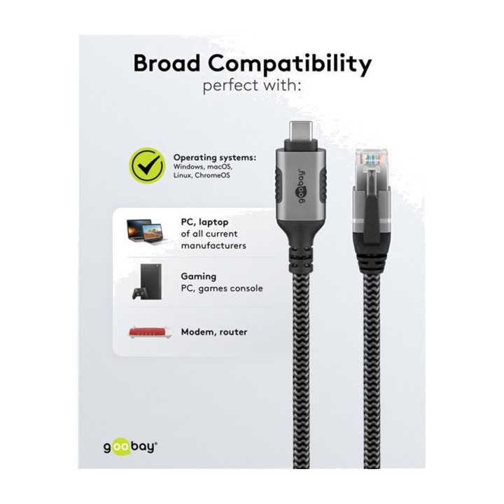 GOOBAY Καβλό προσαρμογής δικτύου USB-C σε RJ45 3.2 GEN2 CAT6
