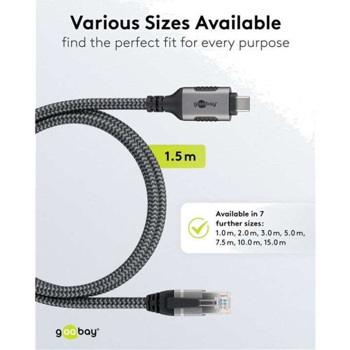 GOOBAY Cablă adaptator de rețea USB-C la RJ45 3.2 GEN2 CAT6