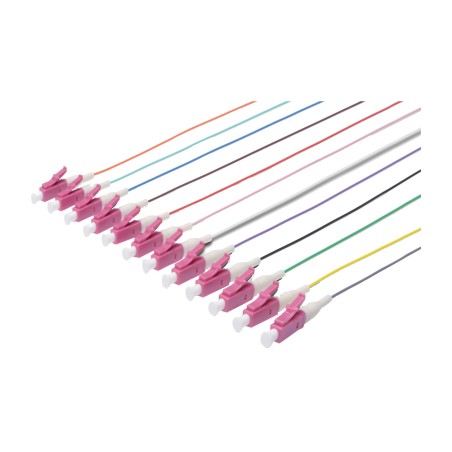 pigtail in fibra ottica simplex colorato lc om4 2m 12 uds