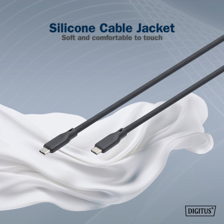 DIGITUS USB-C silicone charging and data cable 3.2 GEN2 PD