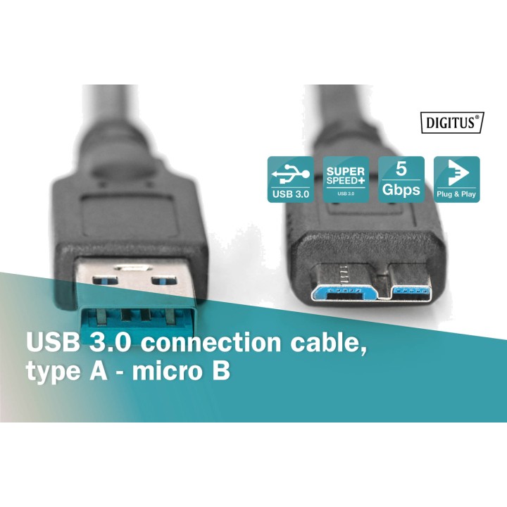 DIGITUS Cable USB-A a Micro-USB B 3.2 GEN1 1M 100159593