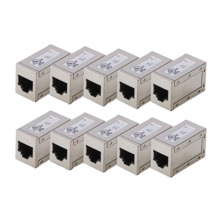 acoplador de red rj45 apantallado cat6 at-ag 8/8 c6s 10 uds