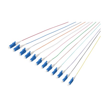 pigtail in fibra ottica simplex colorato lc os2 2m 12 uds