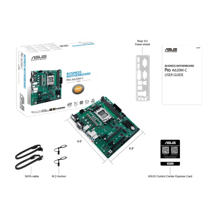 ASUS Scheda madre micro ATX per AMD PRO A620M-C-CSM AM5