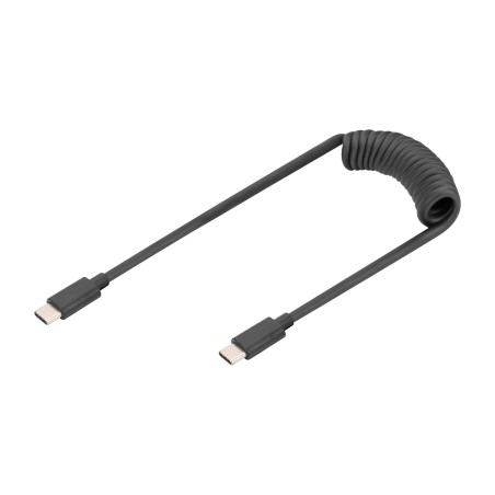 cable en espiral con doble conector usb-c 2.0 60w 1m