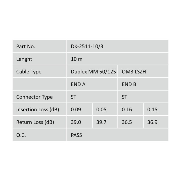 DIGITUS Duplex-Multimode-Lichtwellenleiter-Patchkabel ST-ST