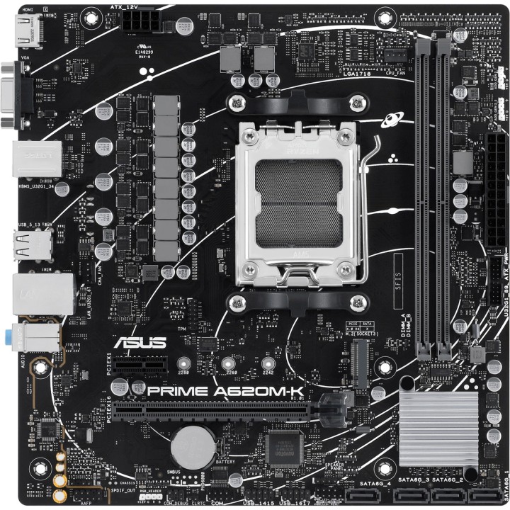 ASUS Carte mère micro ATX pour AMD PRIME A620M-K AM5 DDR5