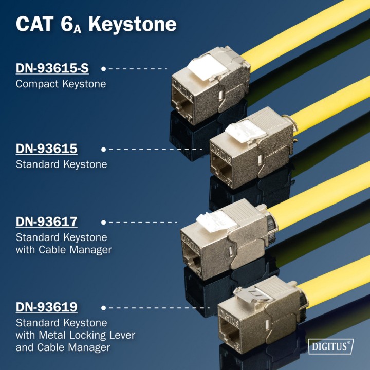 DIGITUS Compact shielded tool-free keystone module CAT6A
