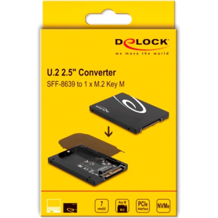DELOCK U.2 to M.2 NVMe SSD converter with enclosure 2,5"
