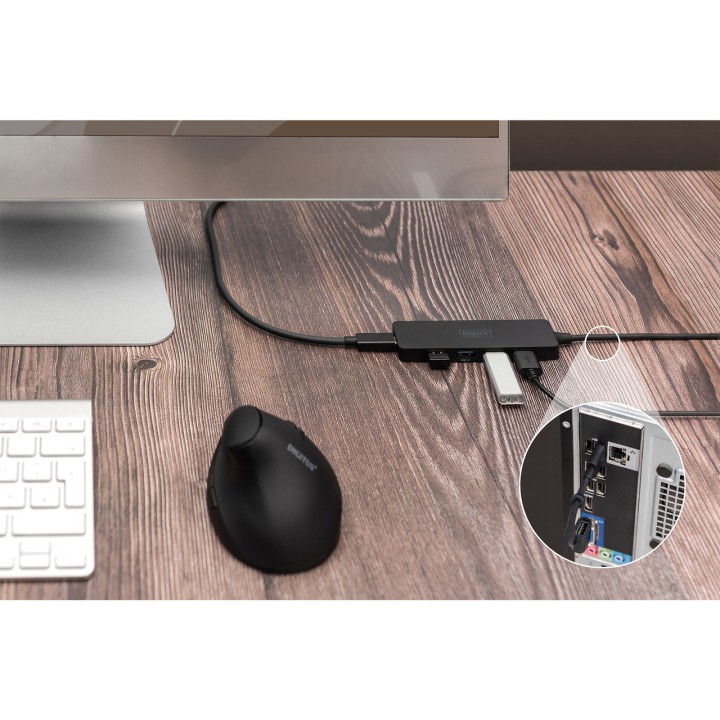 DIGITUS Hub USB delgado de 4 puertos 3.0