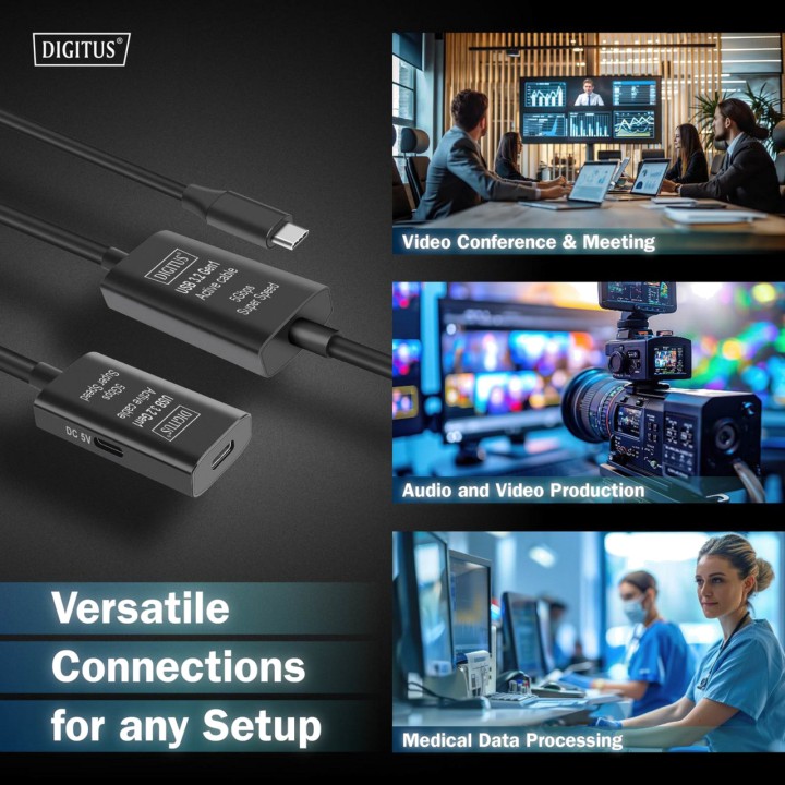 DIGITUS Câble d’extension actif mâle vers femelle USB-3.2