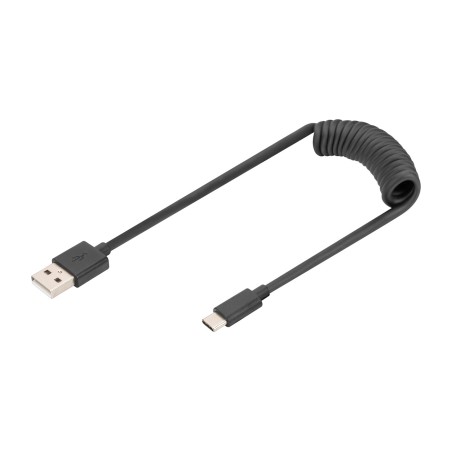 cable en espiral usb-a a usb-c 2.0 60w 1m
