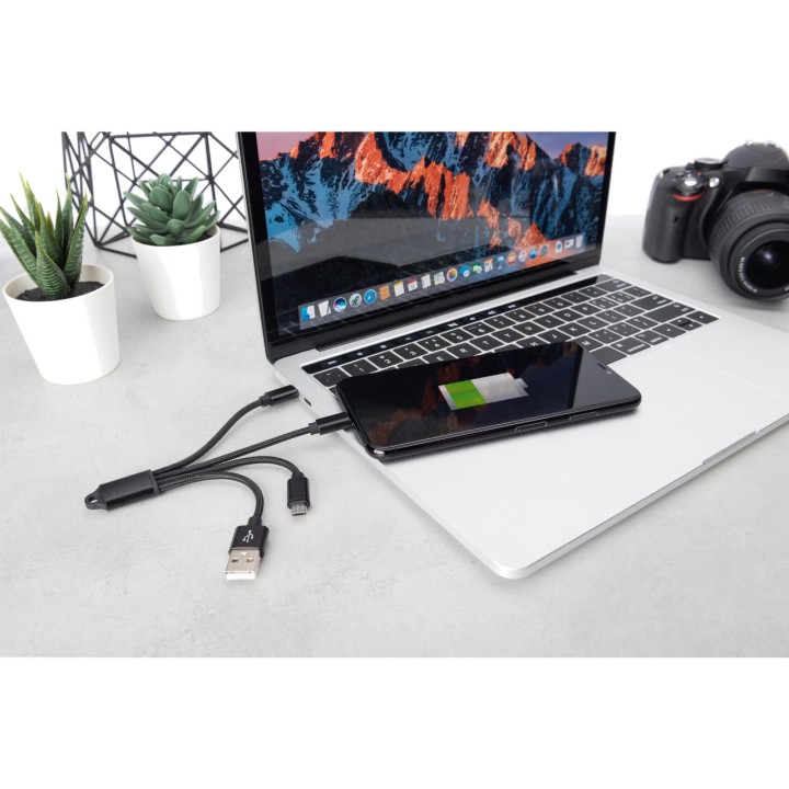 DIGITUS Cavo di ricarica 3 in 1 da USB-A a Lightning, USB-C