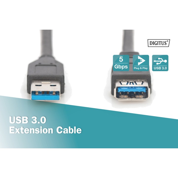 DIGITUS Verlängerungskabel, Stecker auf Buchse USB-3.2 GEN1