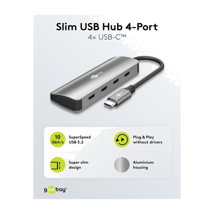 GOOBAY Slim 4-port USB-C hub 3.2 GEN1 76565 100152131