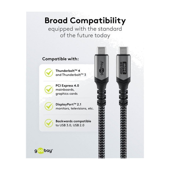 GOOBAY Cavo da USB Type-C a USB-C USB4 GEN 3X2 40GBPS PD