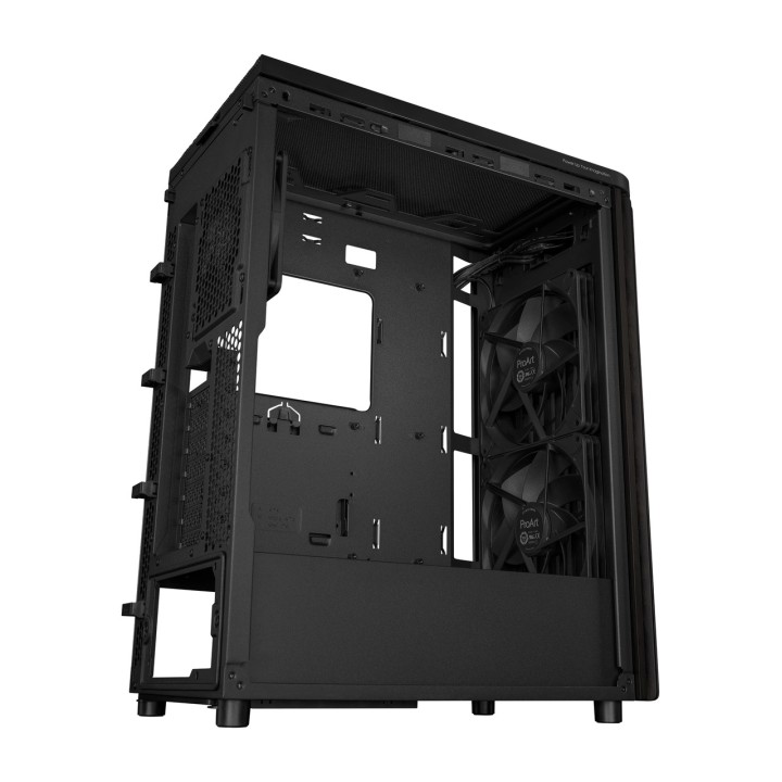 ASUS ATX mid-tower PC case with window and wood front panel