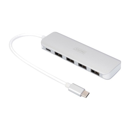 hub usb-c de 4 puertos con carga pd 3.0