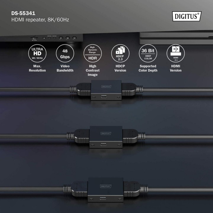 DIGITUS Repetidor de señal HDMI 2.1 8K 60HZ 100120822