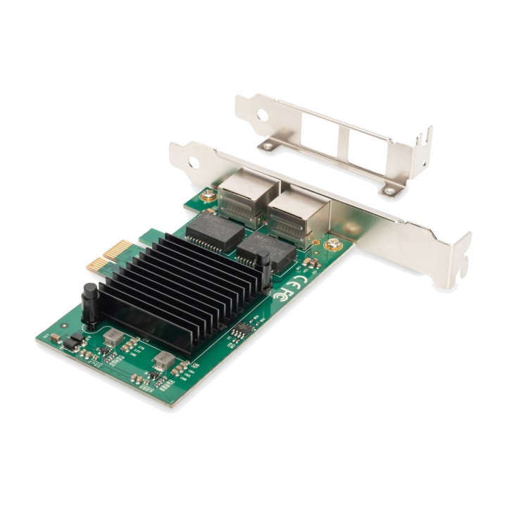 DIGITUS Tarjeta de red PCIe 2 puertos Gigabit RJ45 INTEL