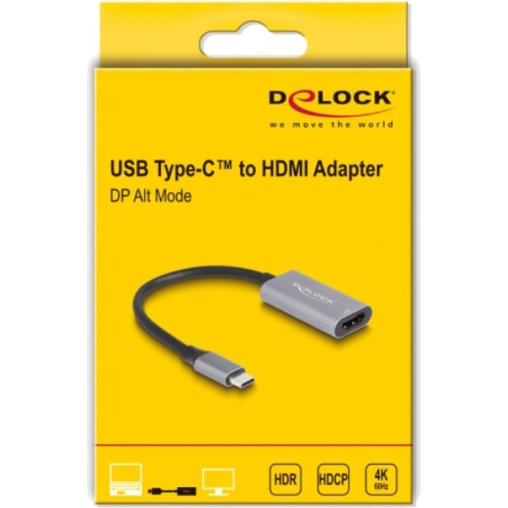 DELOCK Adaptateur USB-C vers HDMI 4K 60HZ 0,15M 60020