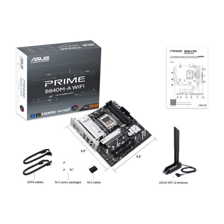 ASUS Placa base micro ATX para AMD PRIME B840M-A-WIFI AM5