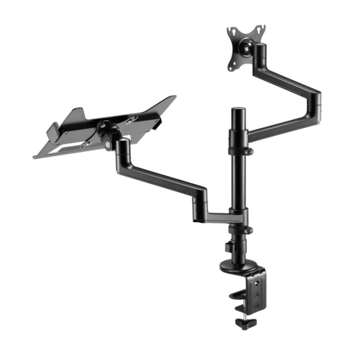 GOOBAY Brazo de monitor con bandeja para portátil DELUXE