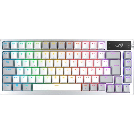 kabellose mechanische gaming-tastatur mit deutschem layout rog azoth 75% nx snow