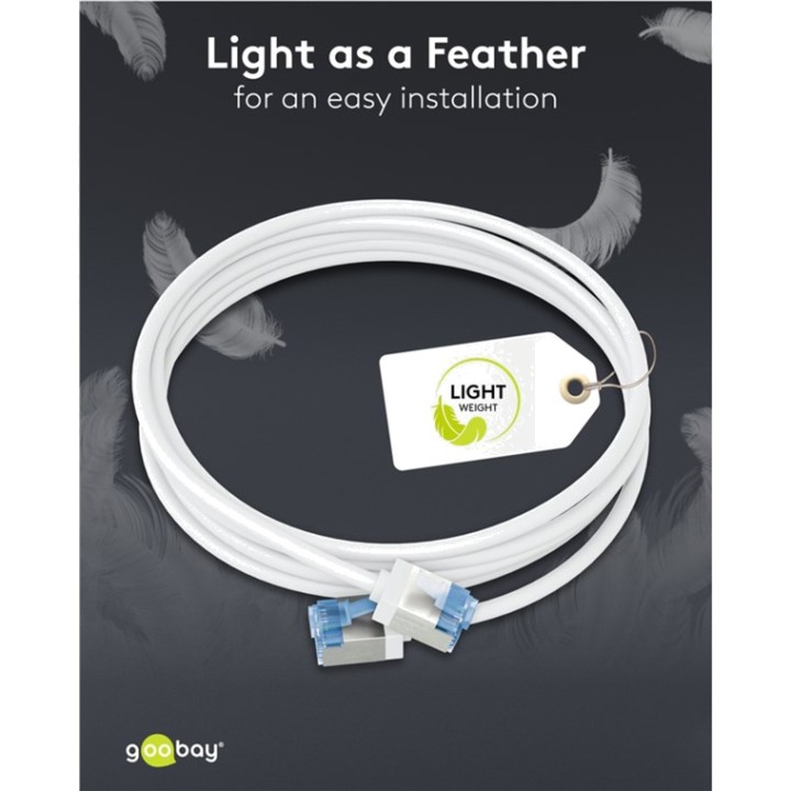 GOOBAY Cordon réseau ultraflexible et fin CAT6A U/FTP RJ45