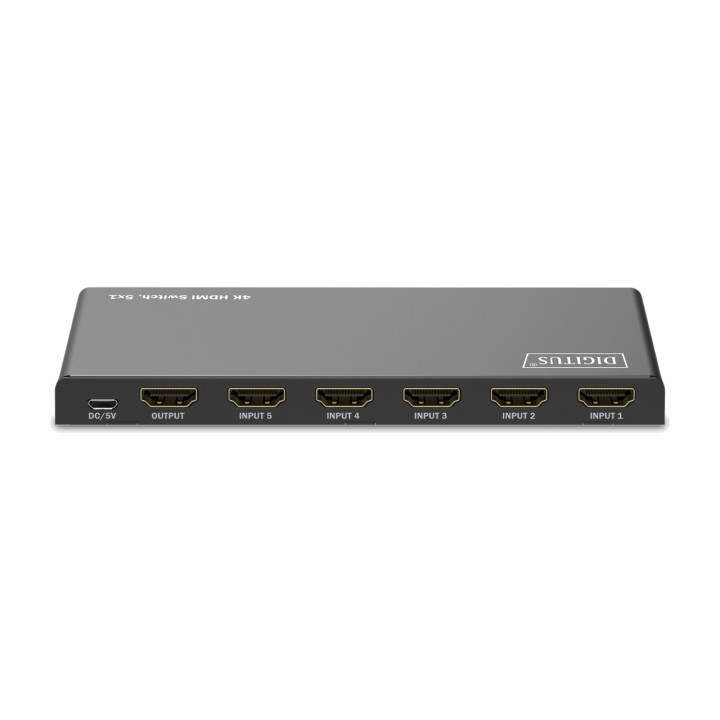 DIGITUS Conmutador HDMI de 5 entradas con mando 4K 5X1