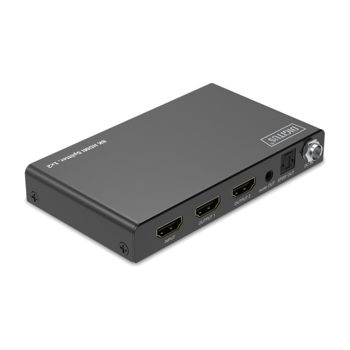 DIGITUS 1-input to 2-output HDMI splitter with audio output
