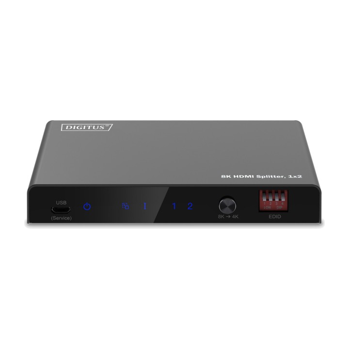 DIGITUS 1-input to 2-output HDMI splitter with audio output