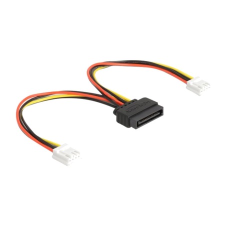câble adaptateur d’alimentation sata vers 2 lecteurs de disquette 15p/2x4p 20awg 0,15m 66611