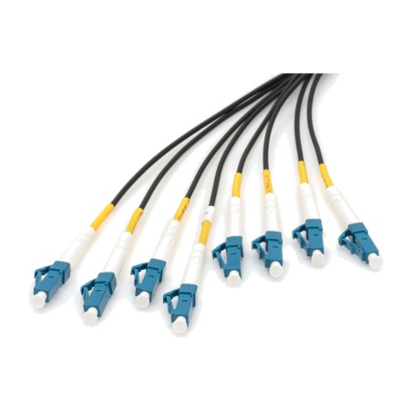 cable de fibra óptica preterminado dúplex monomodo breakout lc/upc os2 8f