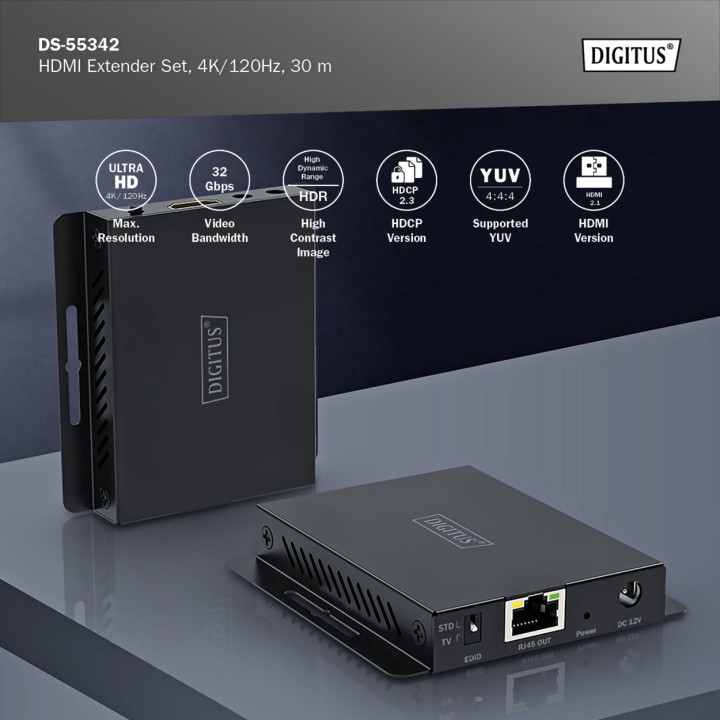 DIGITUS Kit extender HDMI tramite cavo di rete Ethernet 4K