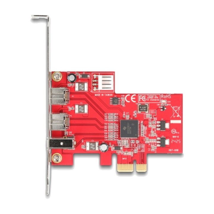 DELOCK PCIe FireWire card with 3 ports X1 2X 1394B 1X 1394A