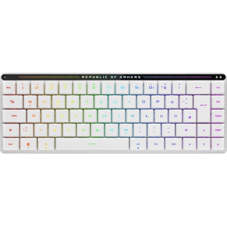 teclado gaming óptico inalámbrico de perfil bajo con distribución alemana rog-falchion rx 65%