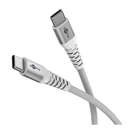 supersoftes textil-ladekabel mit doppeltem usb-c-stecker 2.0 60w 1m